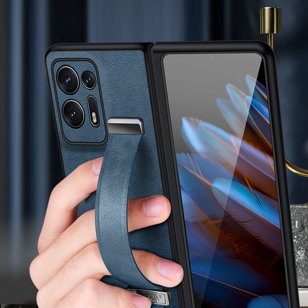 SULADA Fashion Series For Oppo Find N2 5G Crazy Horse Texture Phone Case Leather Coated PC TPU Anti-drop Cover with Wristband Kickstand SULADA Fashion Series For Oppo Find N2 5G Crazy Horse Texture Phone Case Leather Coated PC TPU Anti-drop Cover with Wristband Kickstand
